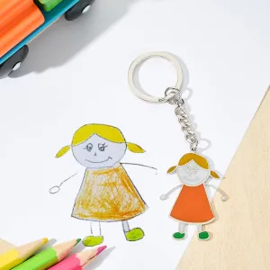 Custom Keychain from Drawing Turn Lovely Children's Drawing into Personalized Keychain