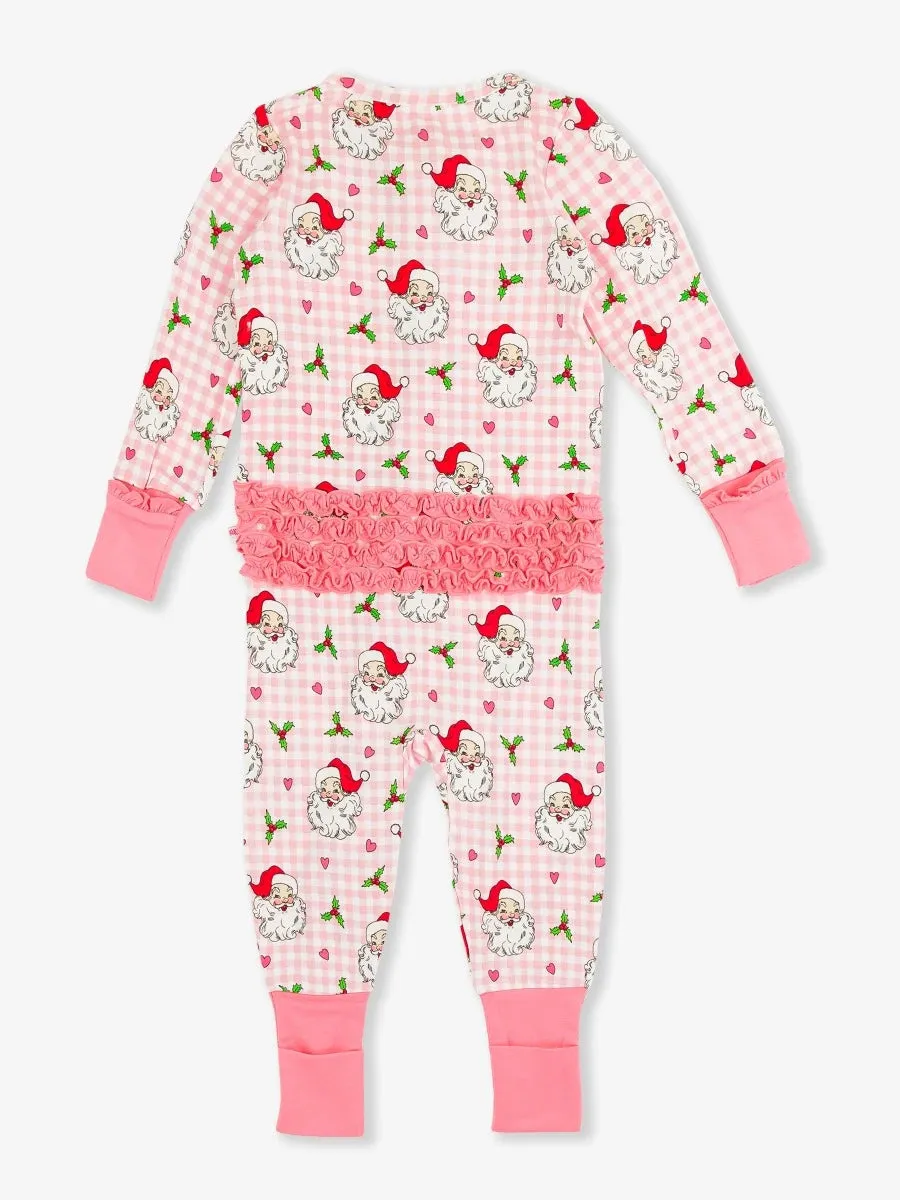 Dear Santa Ruffle One Piece Convertible Pajamas