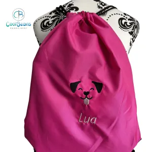 Dog Face Drawstring Gym Bag - Personalised