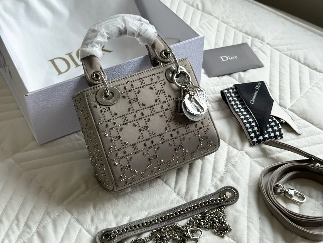 DR336 Mini Lady Dior Bag / 6.5 x 6 x 3 inches