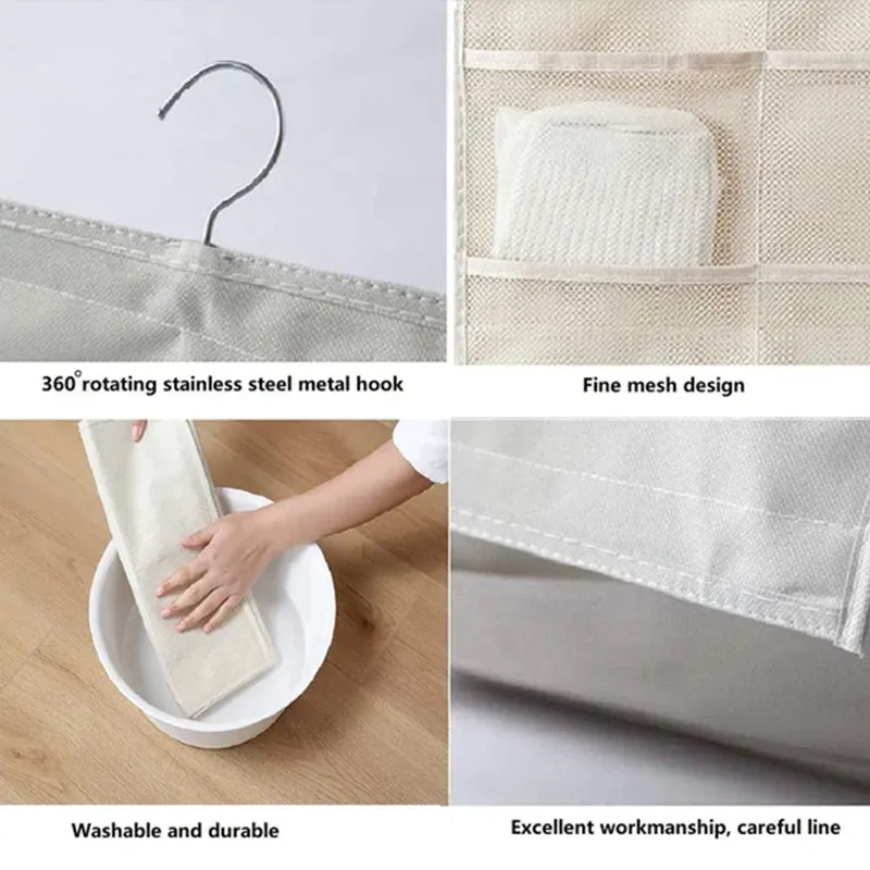 Dual Sided Wall Shelf Wardrobe Storage Bags