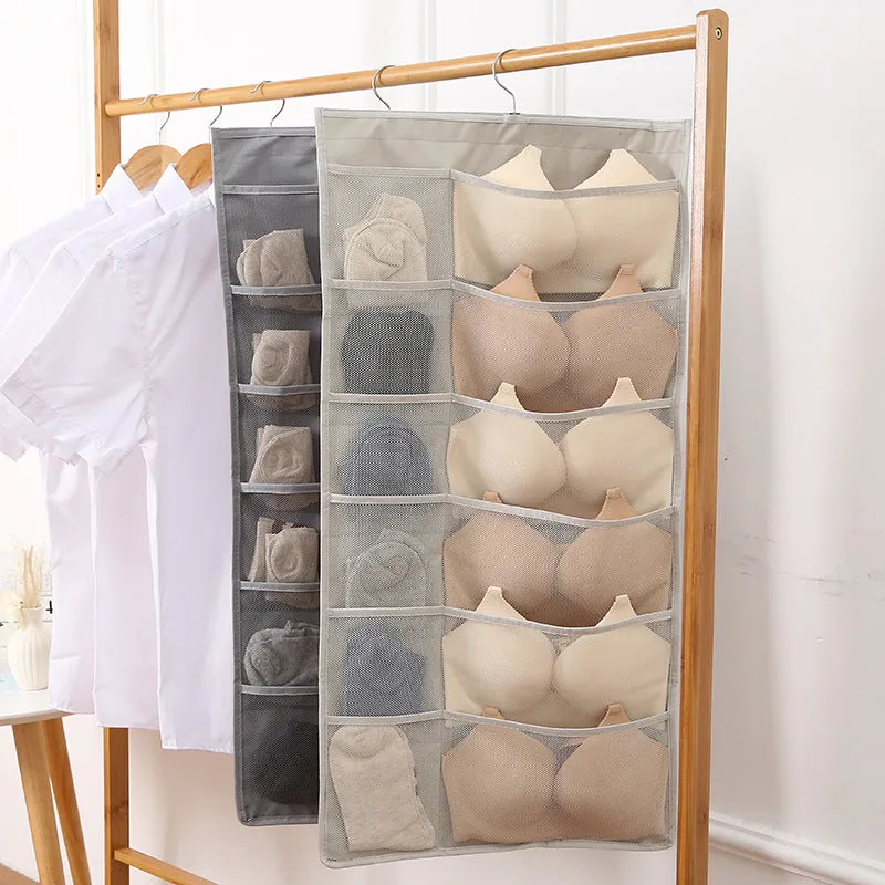 Dual Sided Wall Shelf Wardrobe Storage Bags