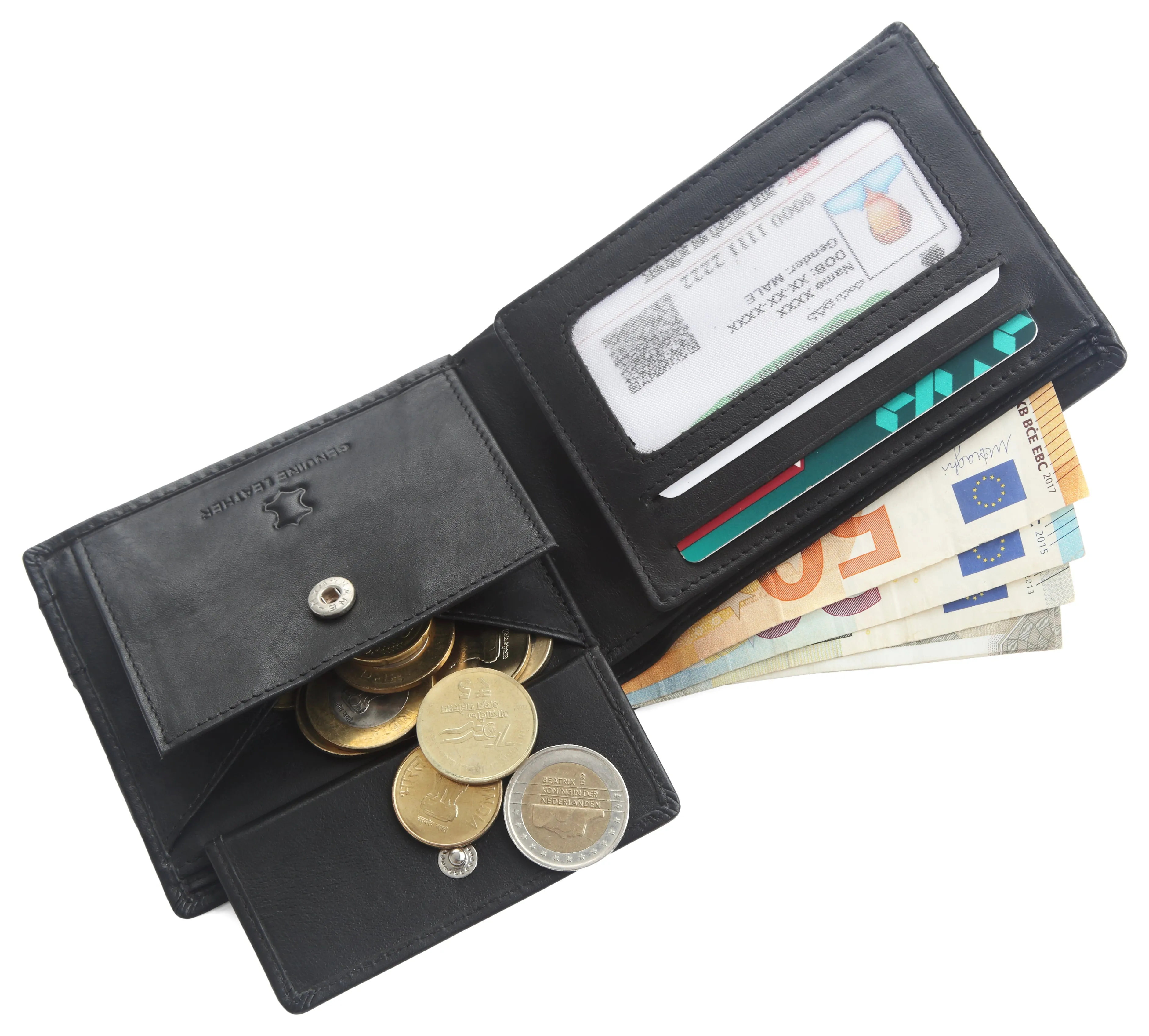 EDMONTON RFID Protected Leather Wallet for Men