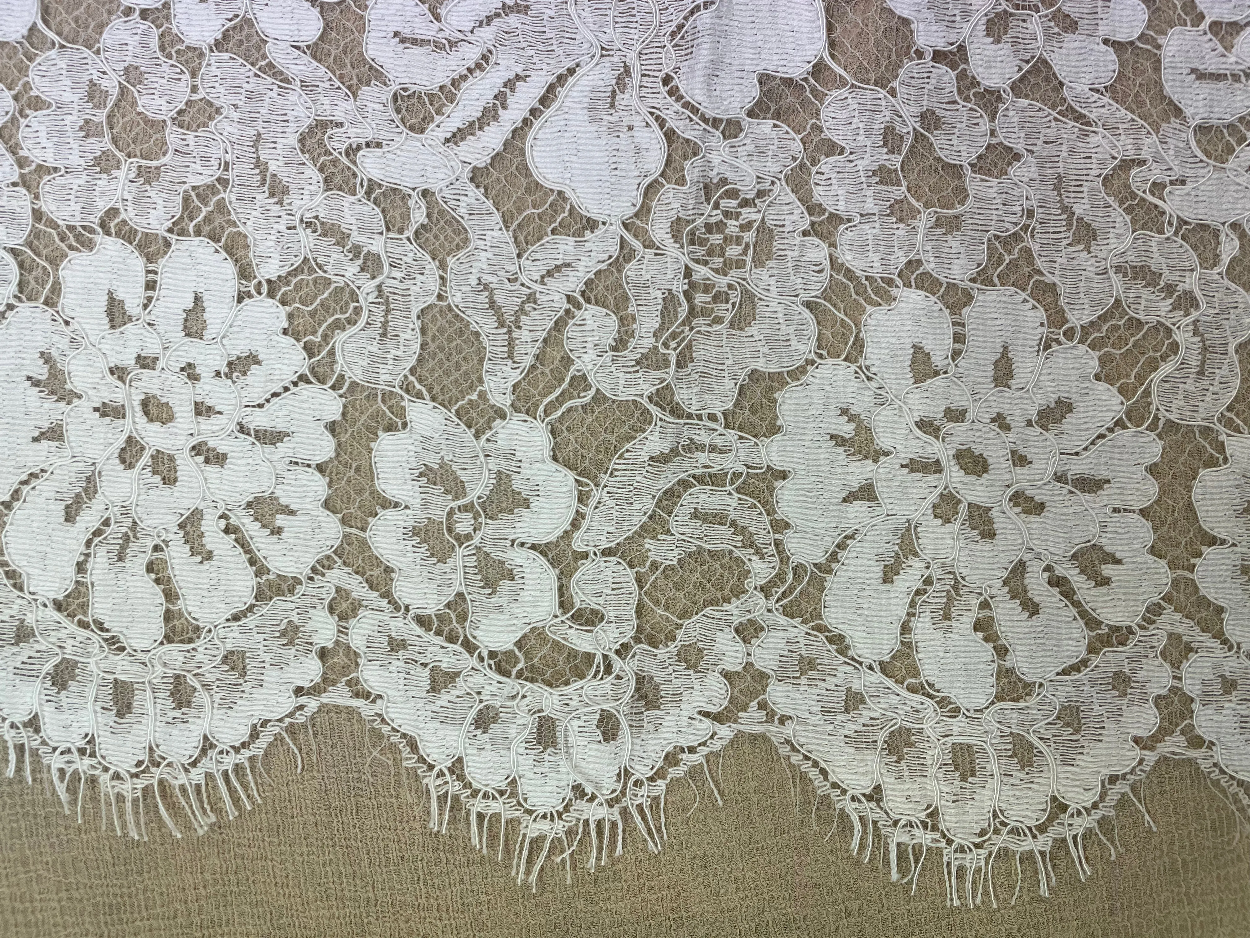 Elegant French Floral Lace - White