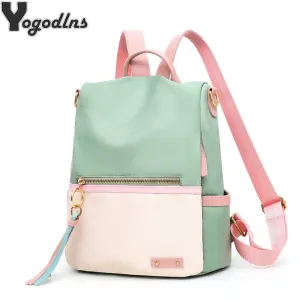 Fashion Backpack Women Candy Color Shoulder Bag Oxford Cloth School Bag For Teenage Girl Children Backpacks Travel Knapsack Bag