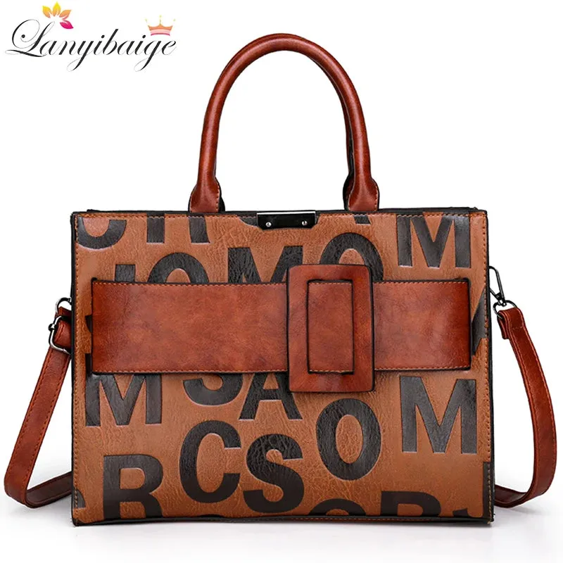 Fashion PU Leather Handbags Shoulder Crossbody Tote Luxury Brand Designer Bags