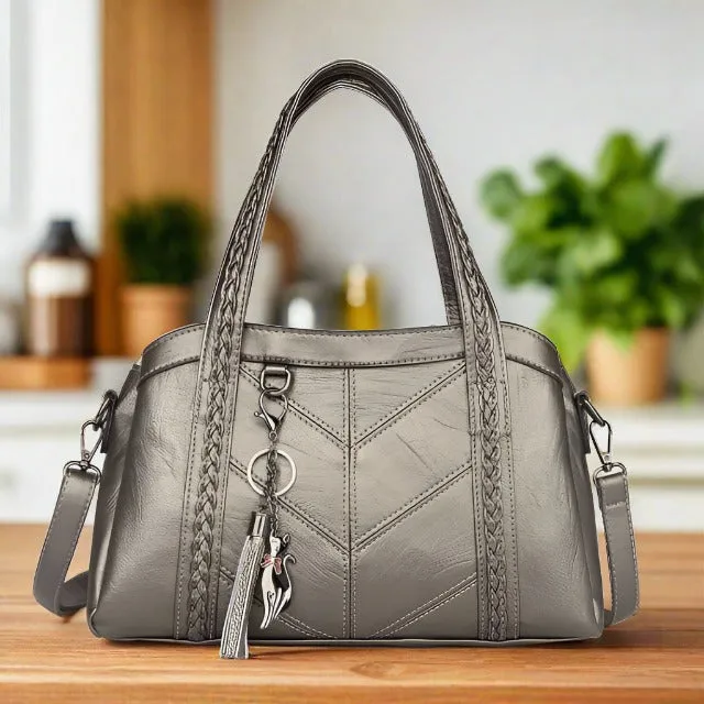 Faux Leather Casual Tote Bag