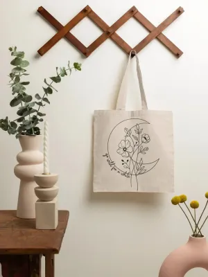 Floral Tote Bag Aesthetic, Moon Reusable Grocery Bag, Large Tarot Tote Bag, Cute Retro Nature Tote Bag, Wildflower Canvas Bag, Sunflower