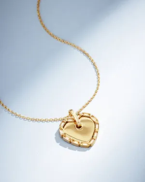 Golden Midi Heart Diamond Pendant