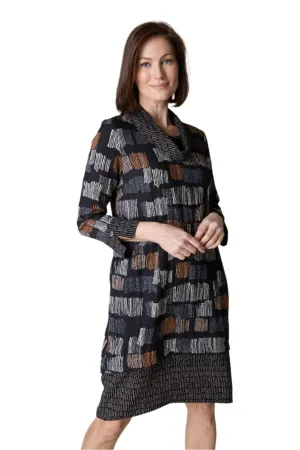 Habitat Express Travel Fine Lines Drape Collar Dress - 35085