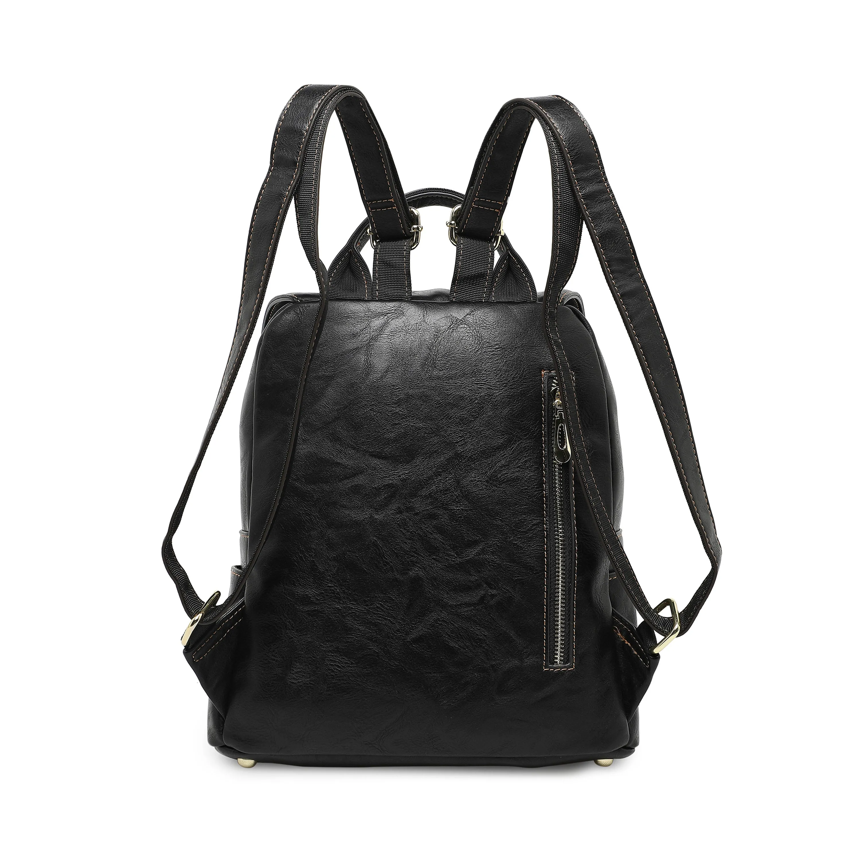 Halo Women's Genuine Leather Backpack - Ink Black