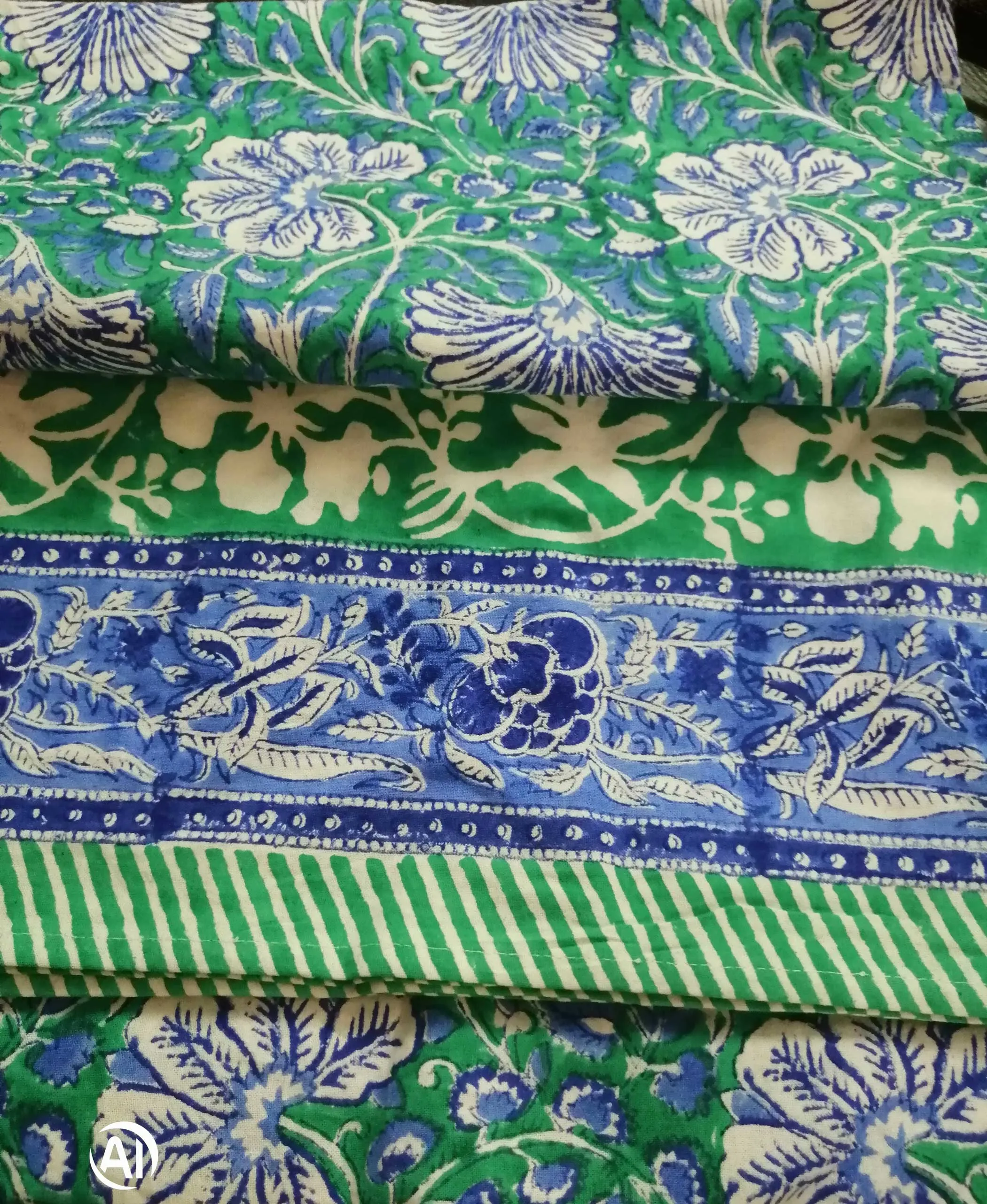 Hand Block Print India Table Cloth 60 x 90 Inches 100% Cotton Table Cover Floral Print