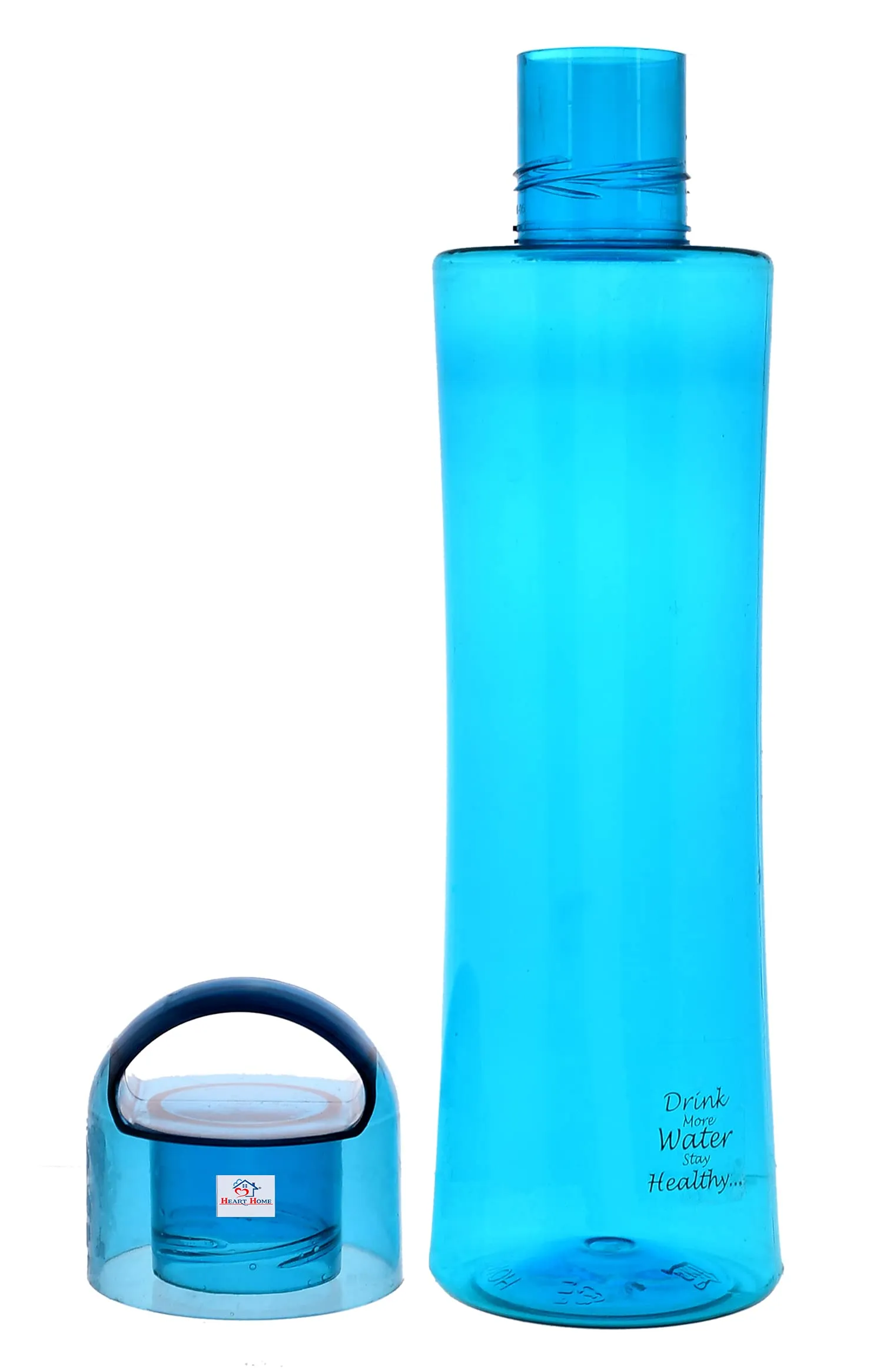 Heart Home Plastic Water Bottle- 1 Litre, Pack of 6 (Blue)