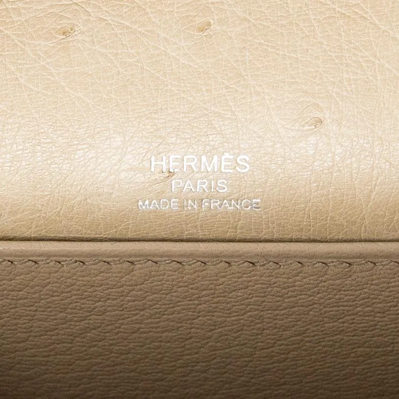 Hermes Parchemin Ostrich Mini Roulis