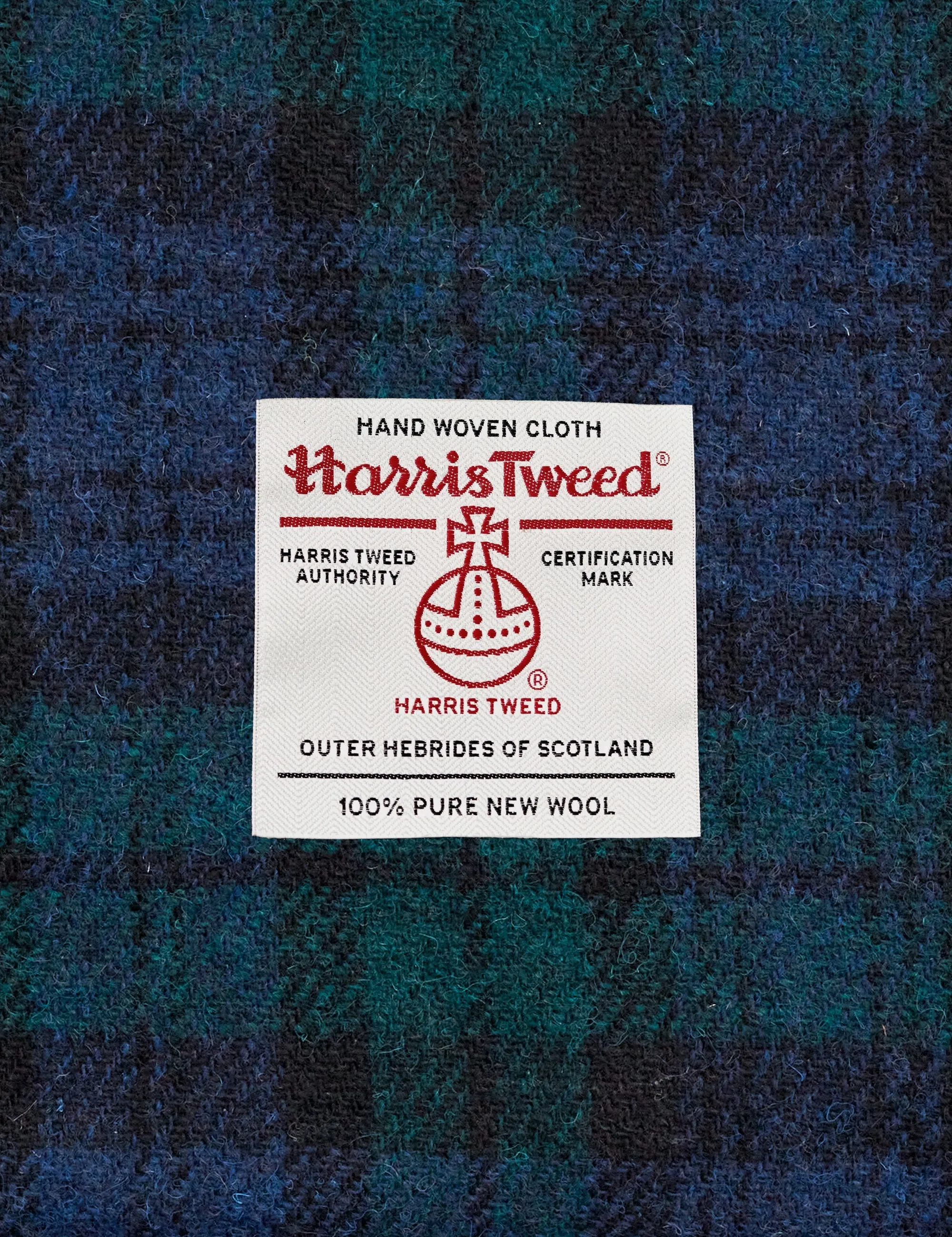 Highland Thistle Harris Tweed & Black Leather Messenger Bag