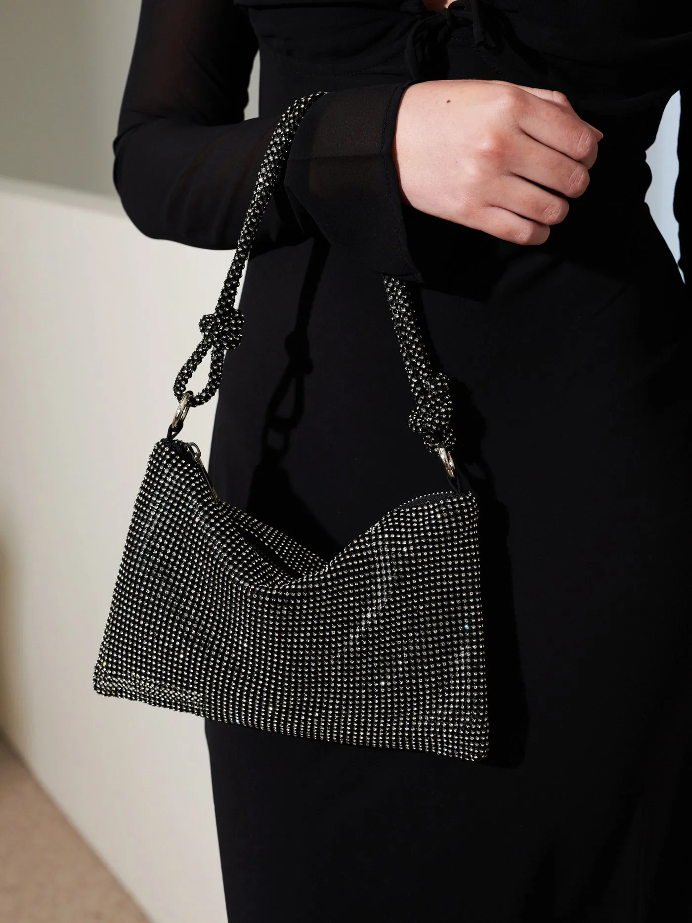 Honey Couture BOUJEE Diamanté Mesh Mini Bag