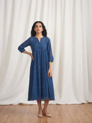 Indigo Skies Gathered Dress