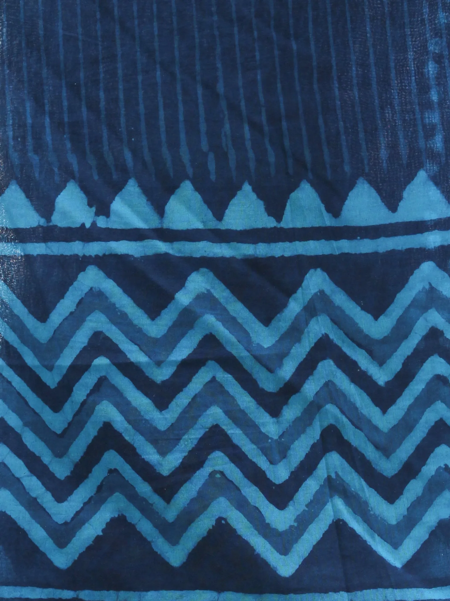 Indigo Sky Blue Cotton Hand Block Printed Dupatta - D04170425