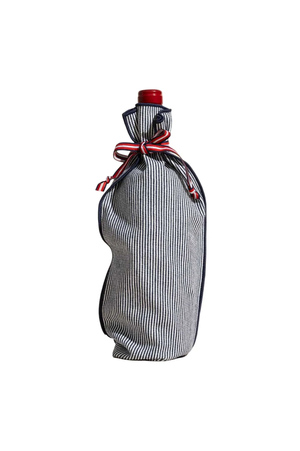 Indigo Stripe Bottle Bag