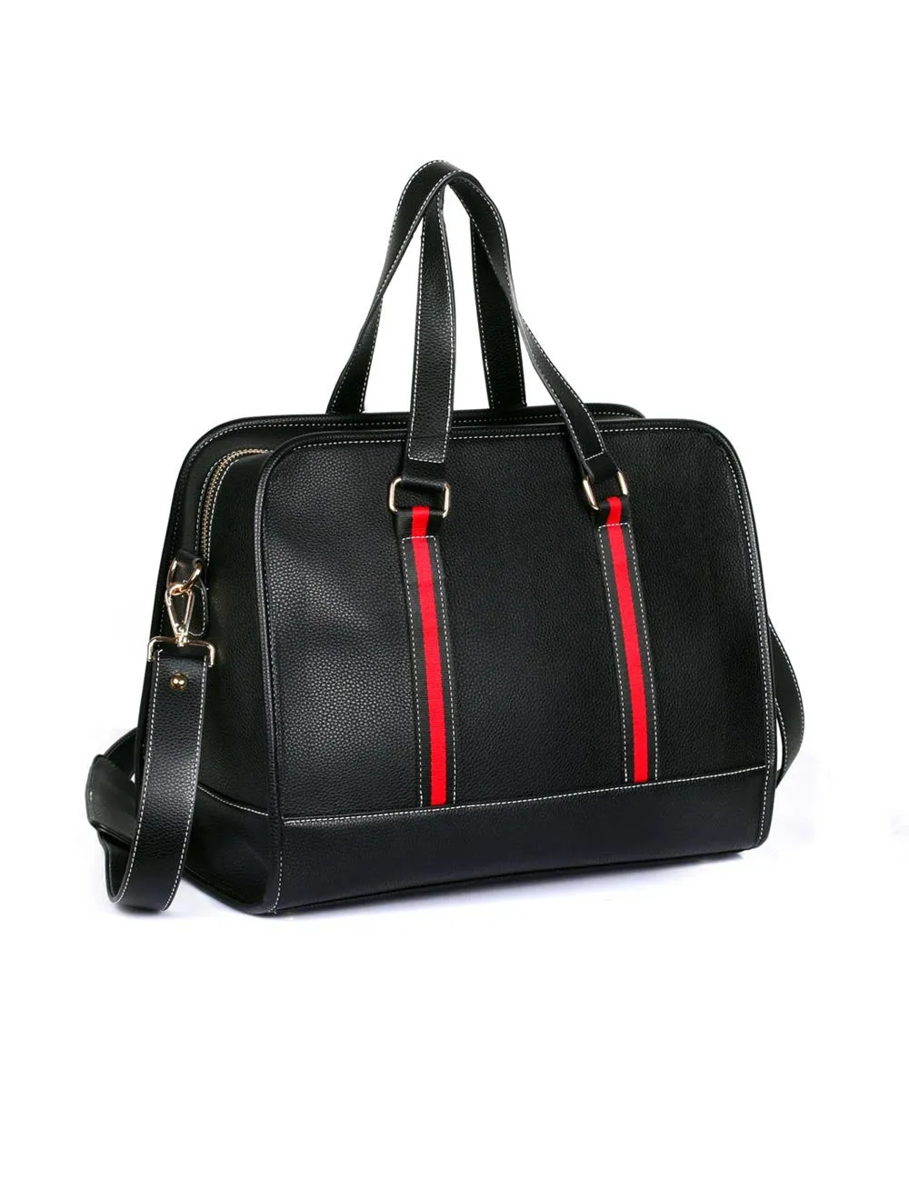 Karla Hanson Men's Professional & Travel Duffel Bag Black Red Stripe