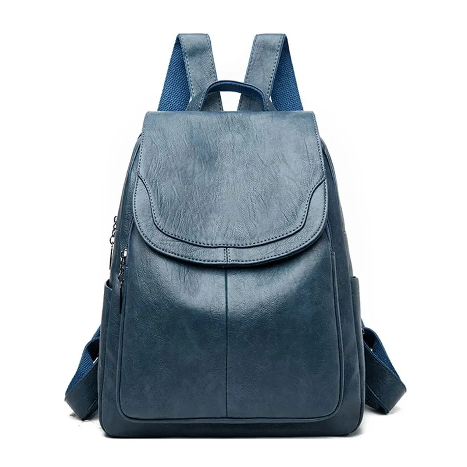 LEDA | LEATHER ANTI-THEFT RUCKSACK