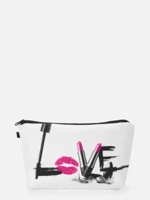 Love Cosmetic Print Makeup Bag