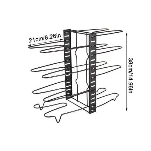 Metal Pan Organizer under Cabinet 8 Tier Adjustable Cookware Pot Rack