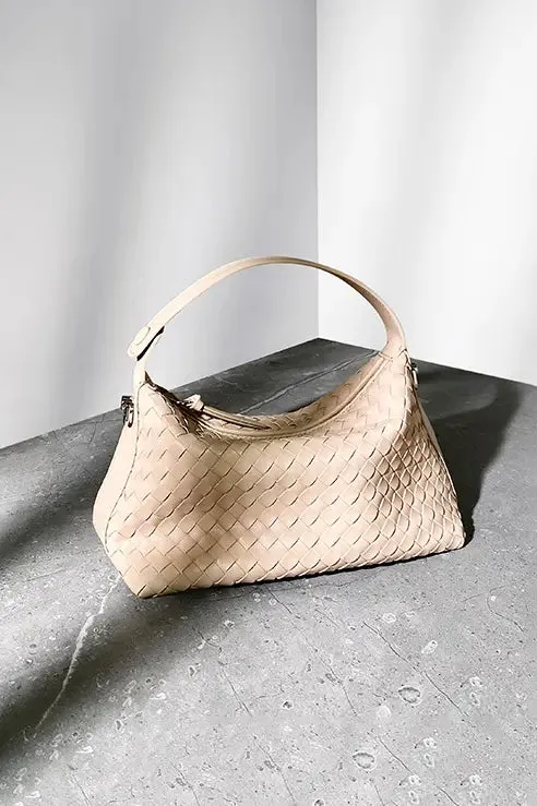 Mini Tote Leather Woven Hobo Bag