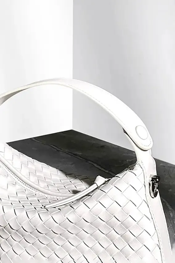 Mini Tote Leather Woven Hobo Bag