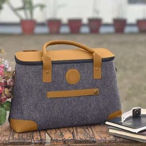 Mona B - Unisex Messenger | Small Overnighter Bag for upto 14" Laptop/Mac Book/Tablet with Stylish Design: Arctic Dark Grey