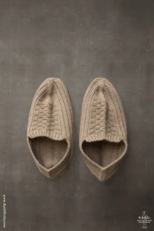 Mongolian Cashmere Prayer Slippers - Wheat Heather - Men’s, Women's