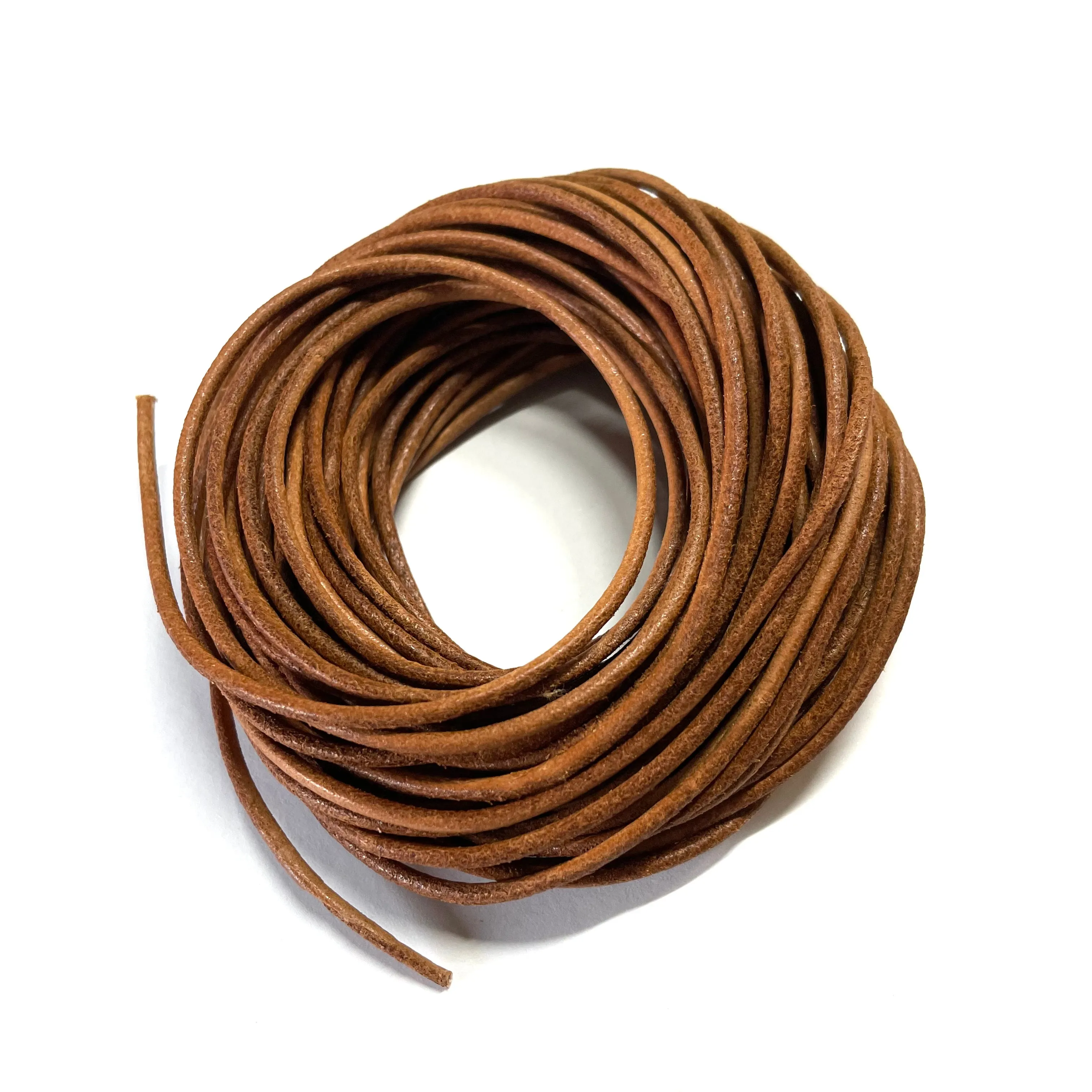 Natural Genuine Leather Cord per 10mtrs - Natural Tan Brown 1.5mm