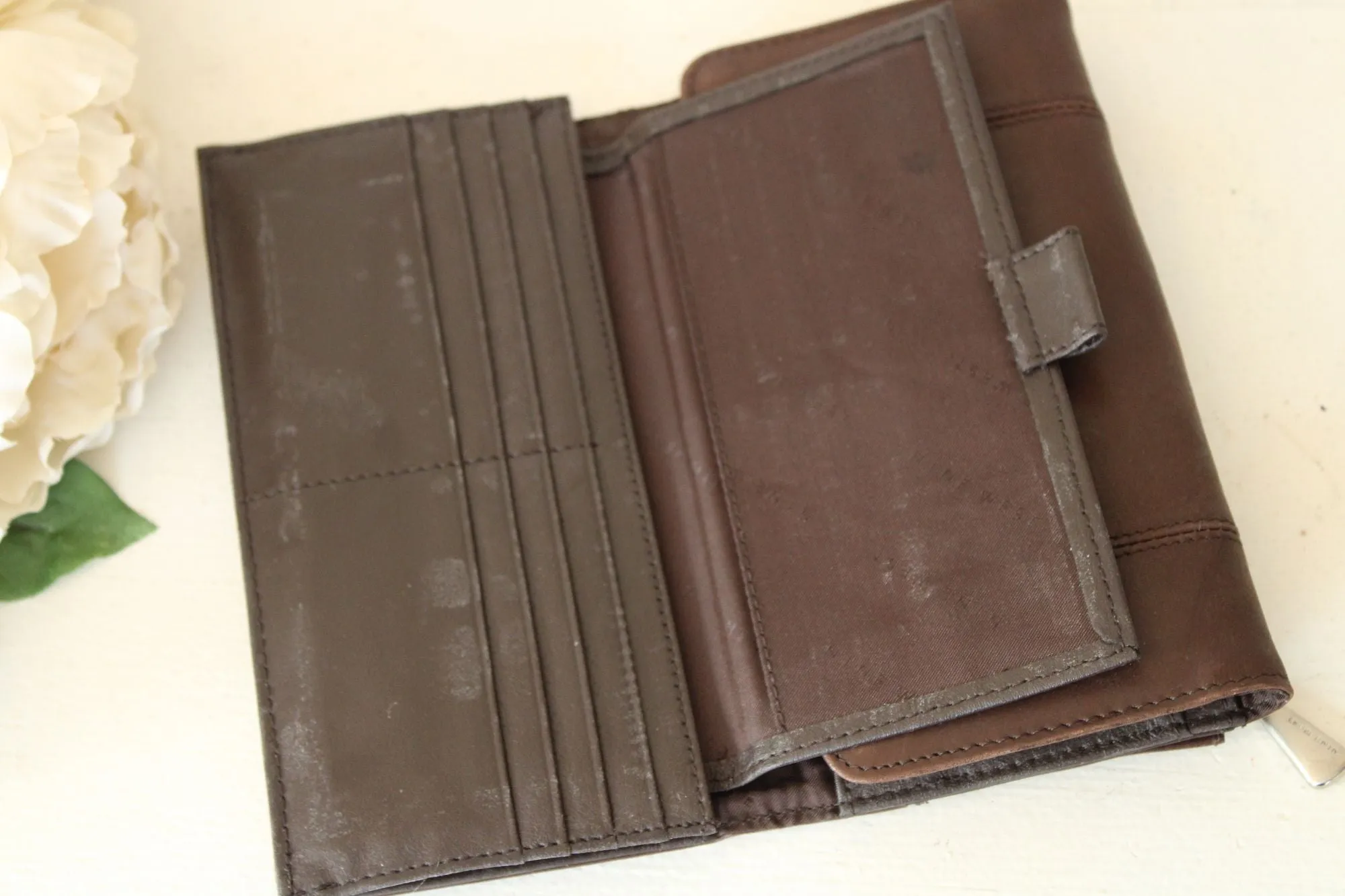 Nine West Leather Wallet, New with Tags, Streamlines Brown Leather