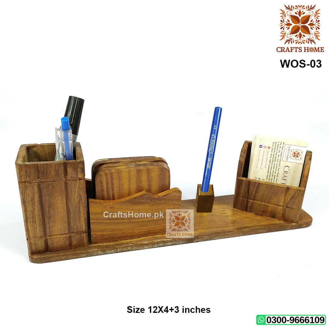 Office Desk Organizer Multi-Functional Wooden Handmade