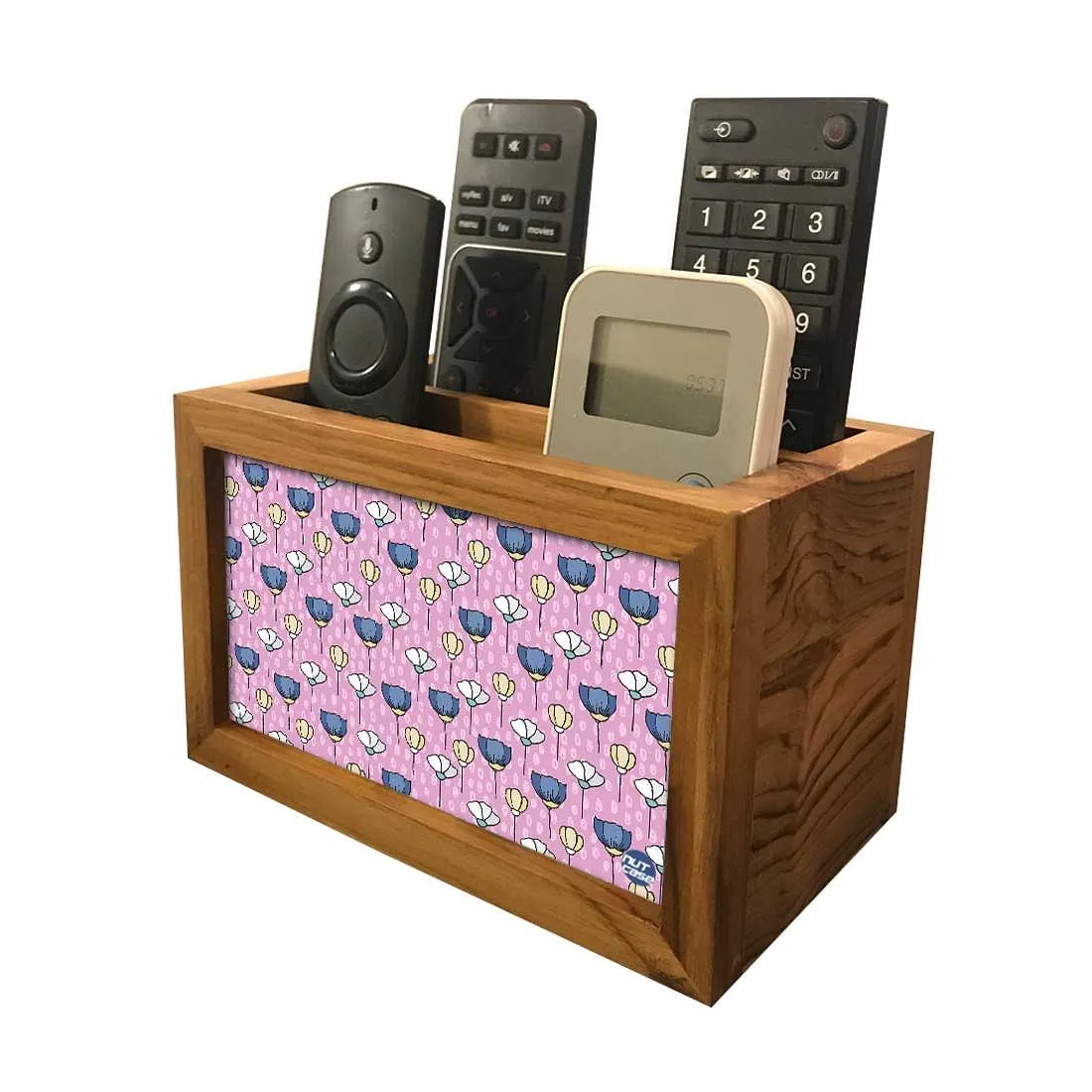 Organizer For TV AC Remotes - PINK AND PURPLE TULIPS