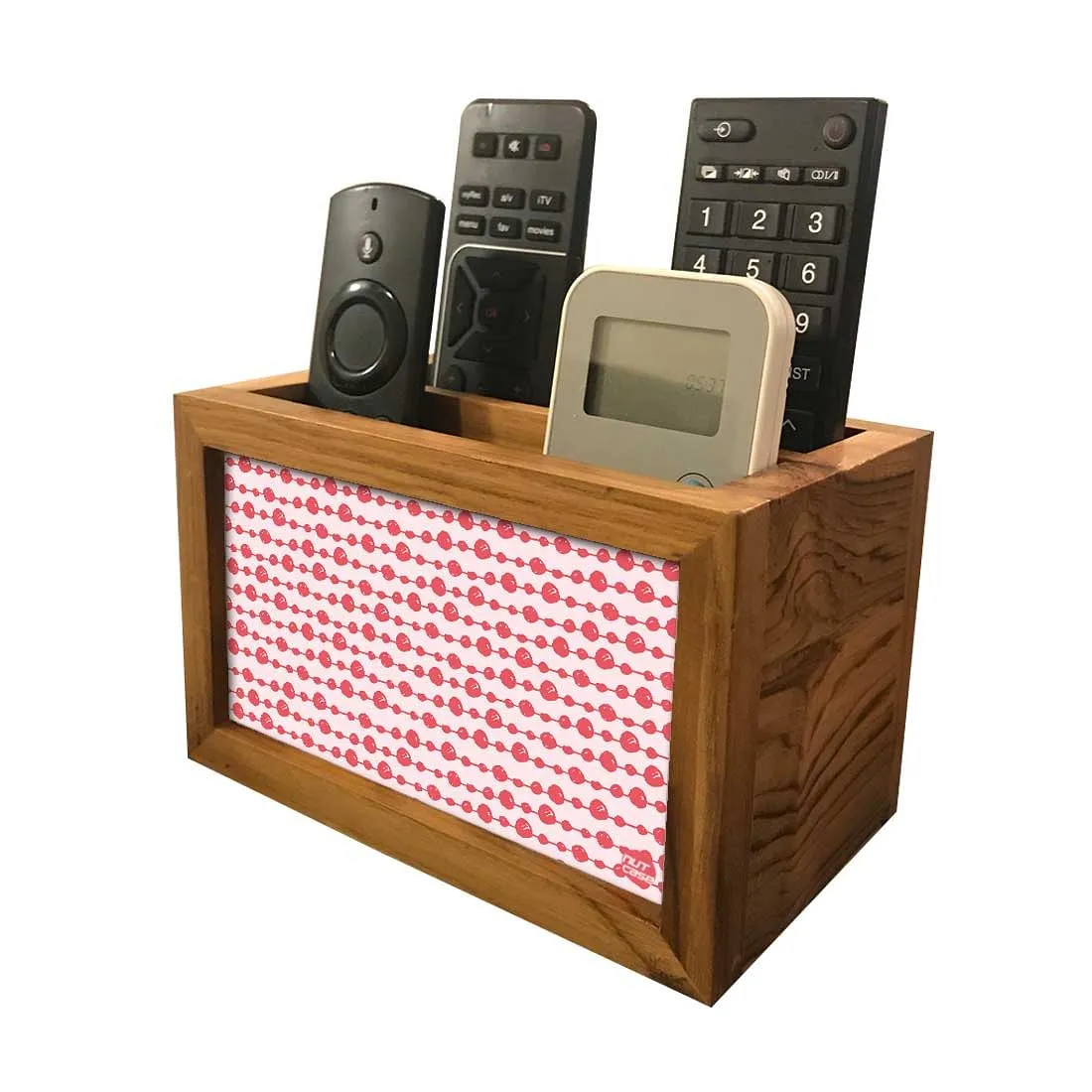 Organizer For TV AC Remotes - Pink White Dots