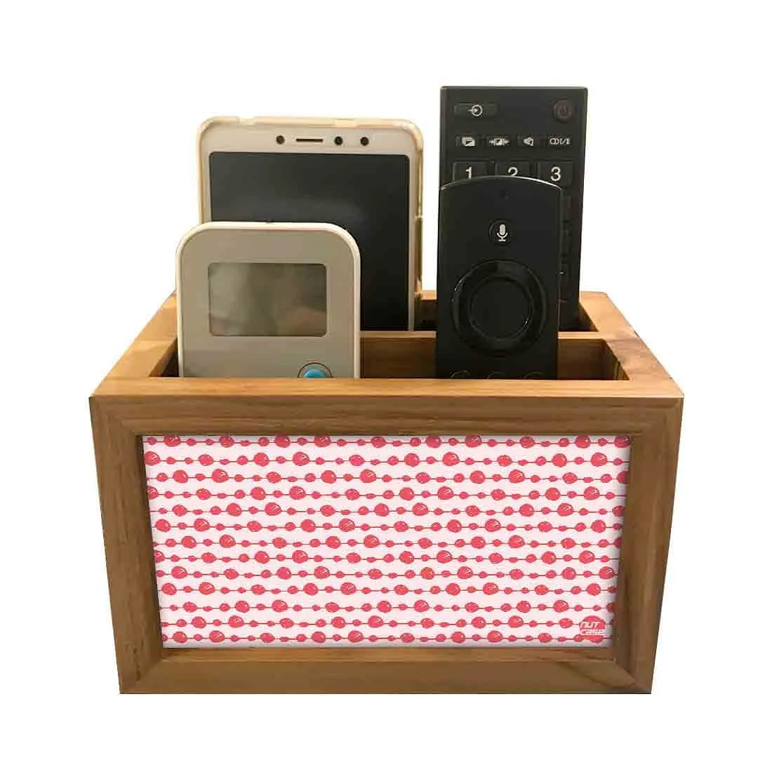 Organizer For TV AC Remotes - Pink White Dots