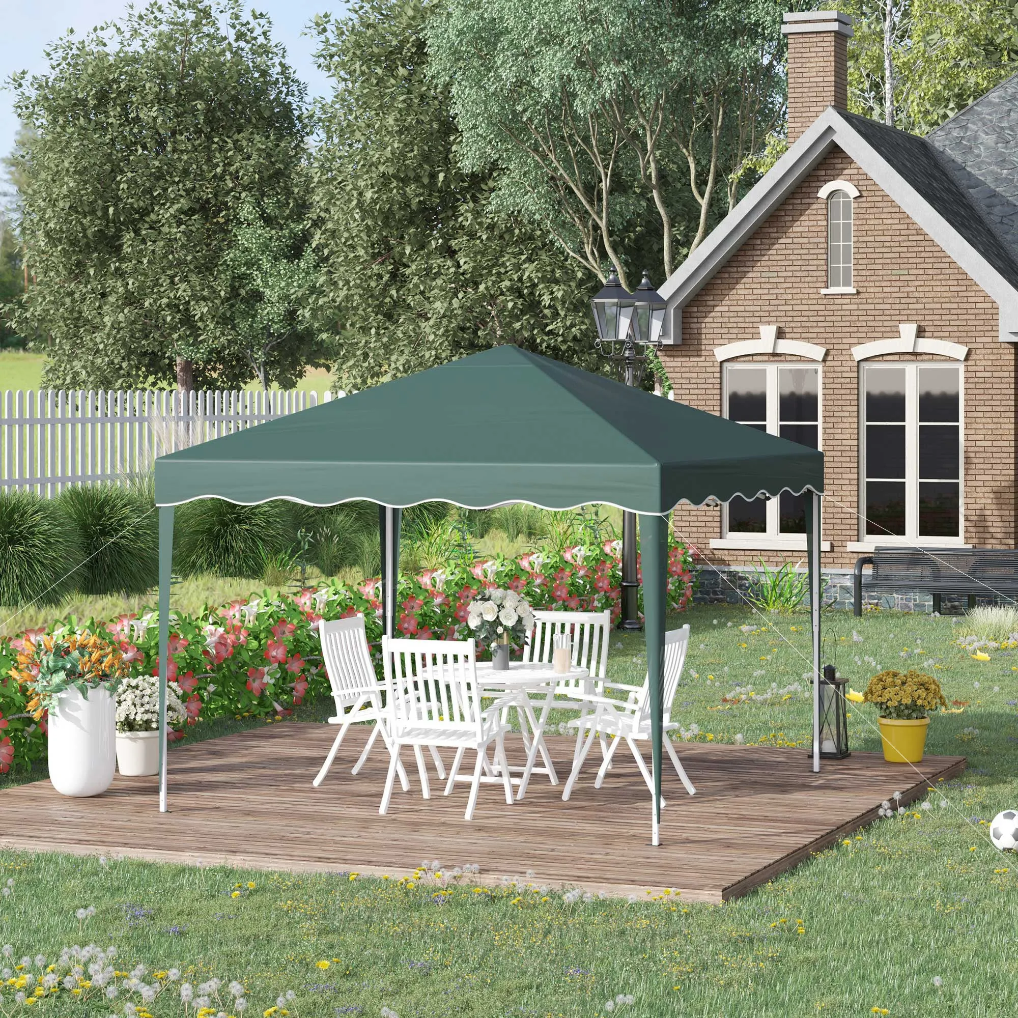 Outsunny 3x3(m) Pop Up Gazebo Marquee Tent for Garden w/ Carry Bag Green