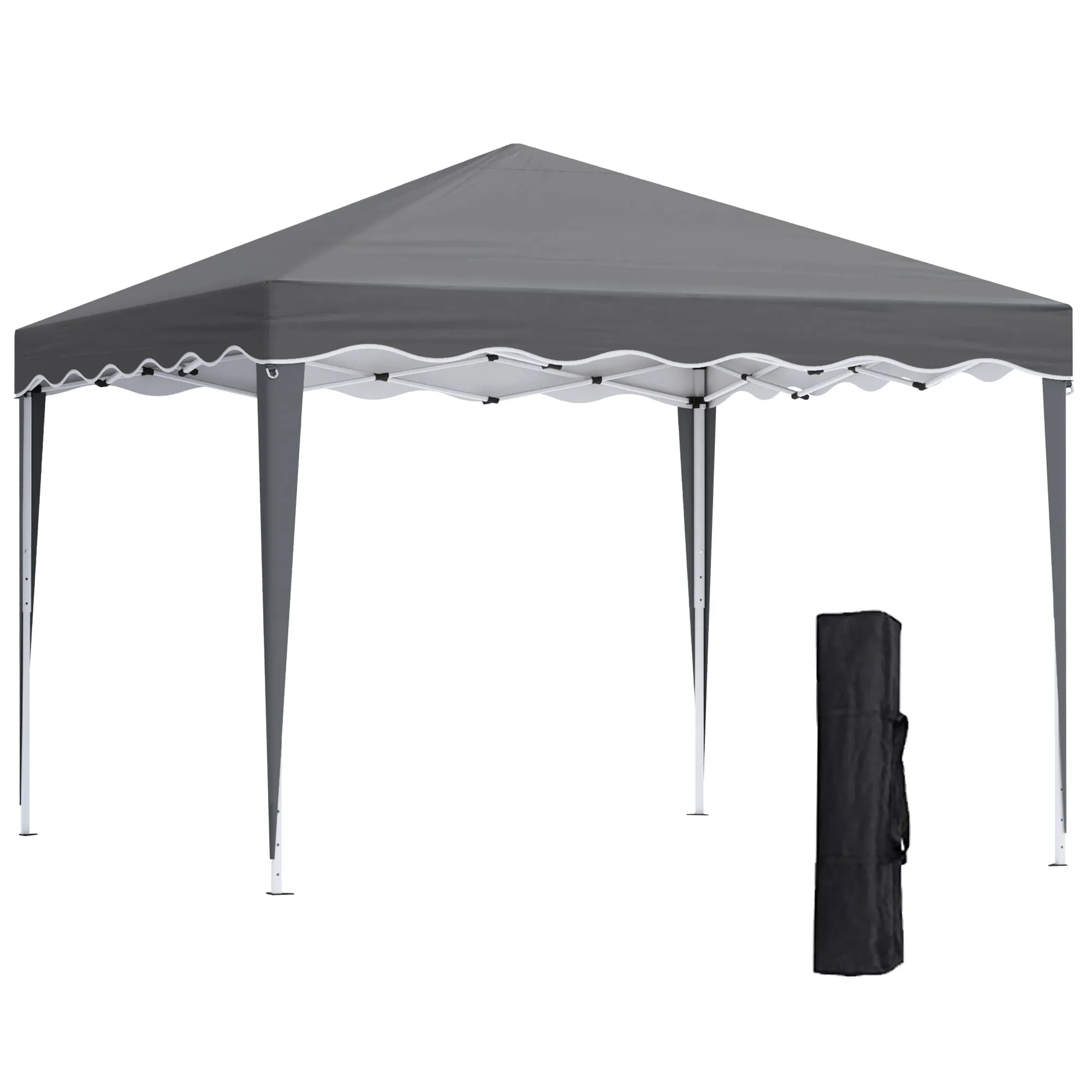 Outsunny 3x3(m) Pop Up Gazebo Marquee Tent for Garden w/ Carry Bag Grey