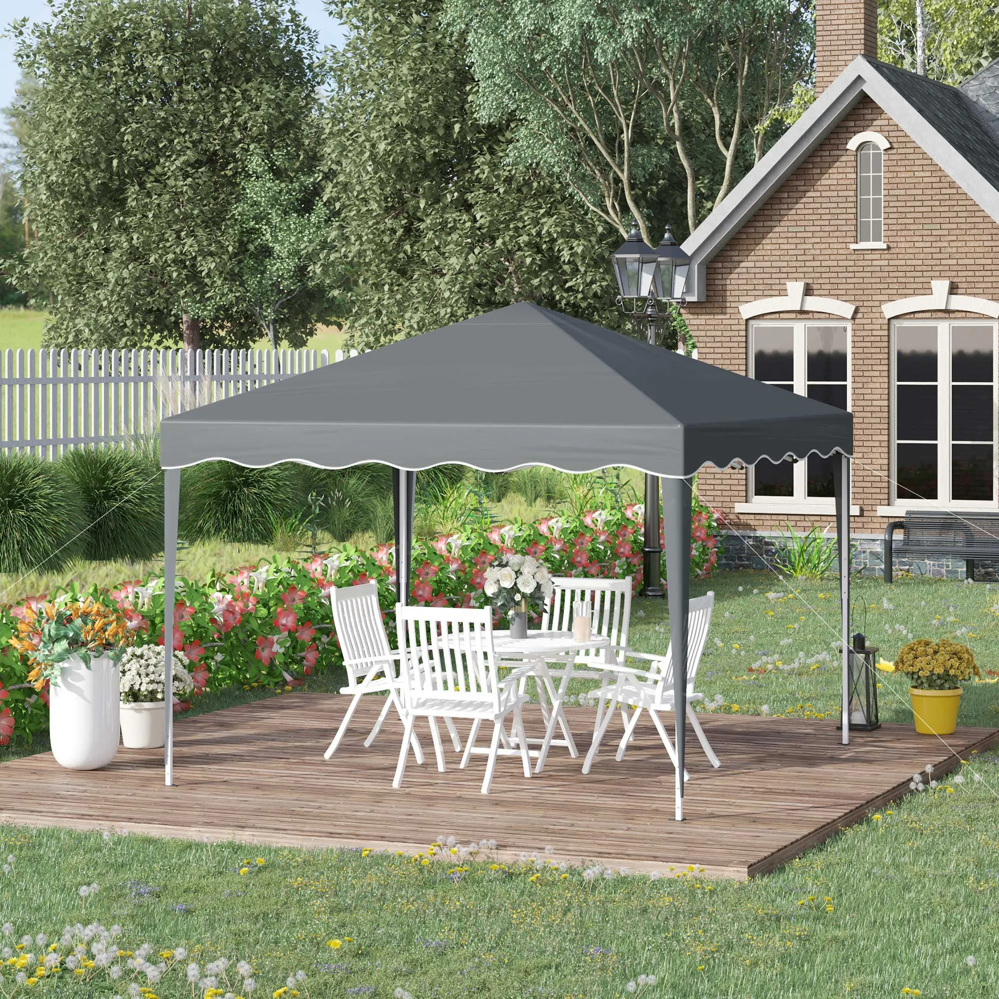 Outsunny 3x3(m) Pop Up Gazebo Marquee Tent for Garden w/ Carry Bag Grey