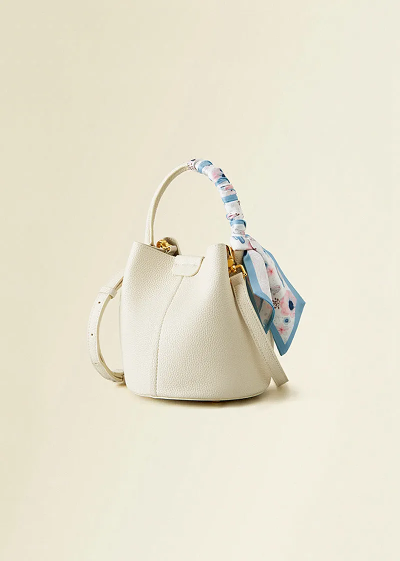 Pebbled Leather Small Bucket Bag