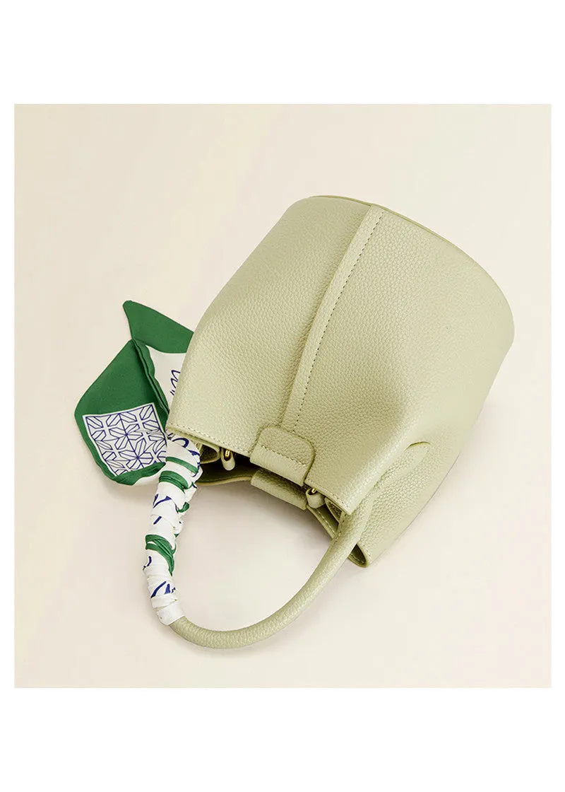 Pebbled Leather Small Bucket Bag