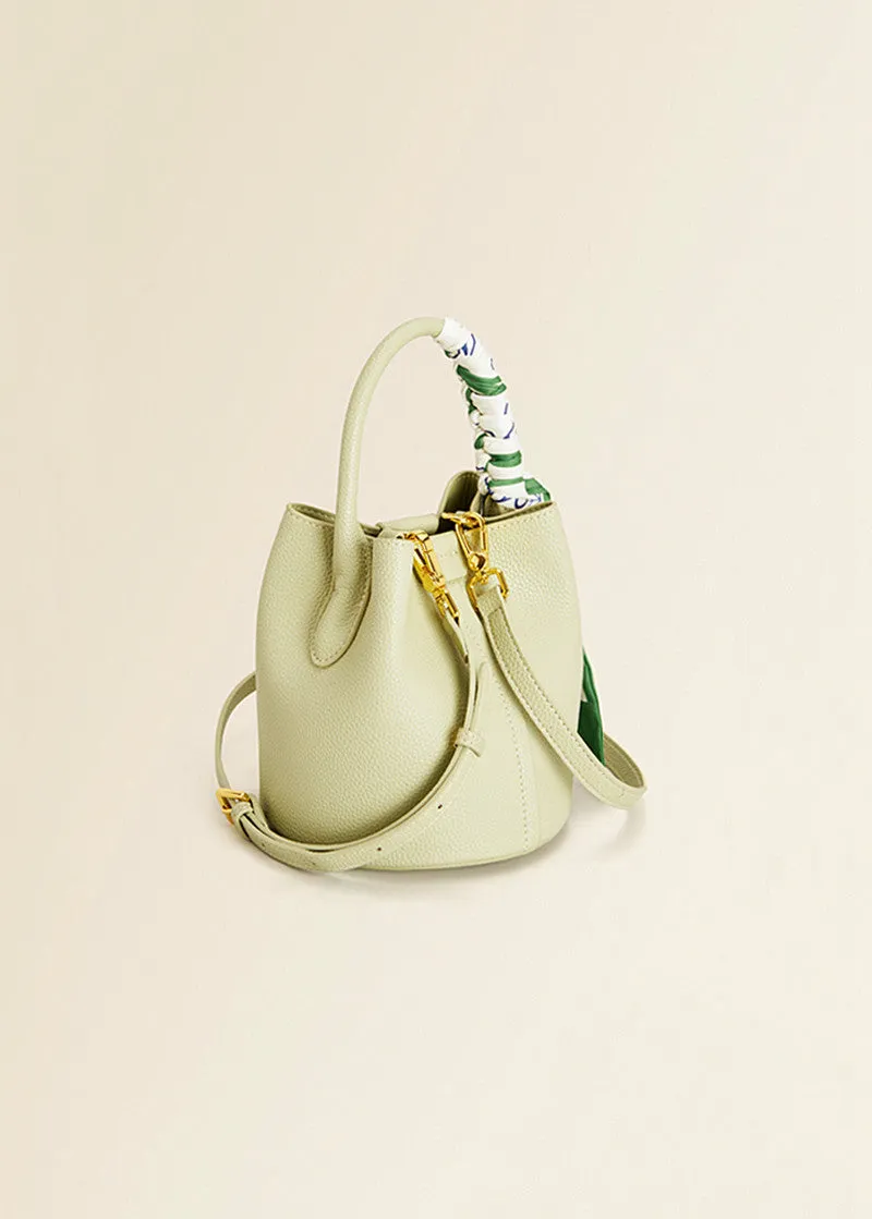 Pebbled Leather Small Bucket Bag