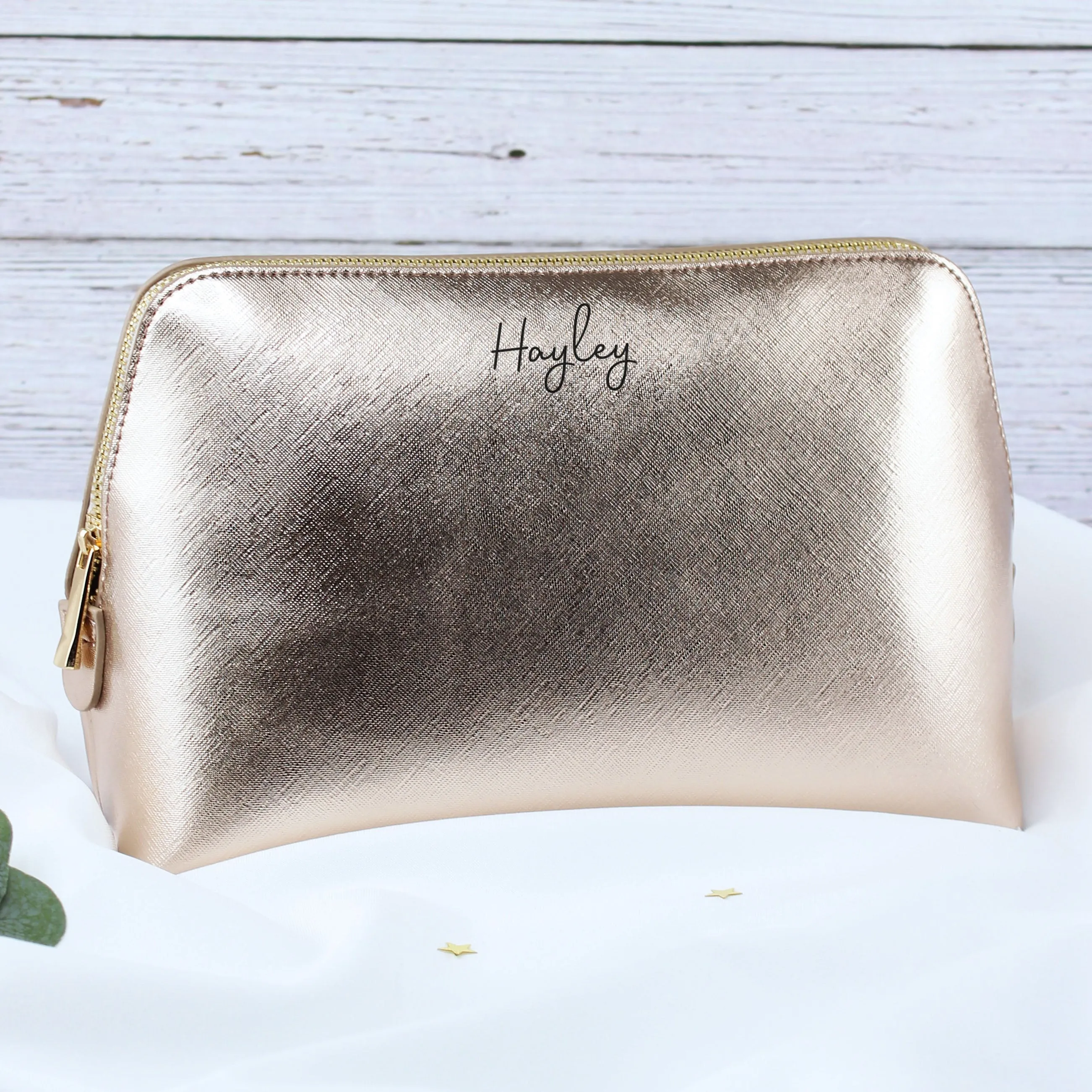 Personalised Large PU Leather Make Up Bag with Name