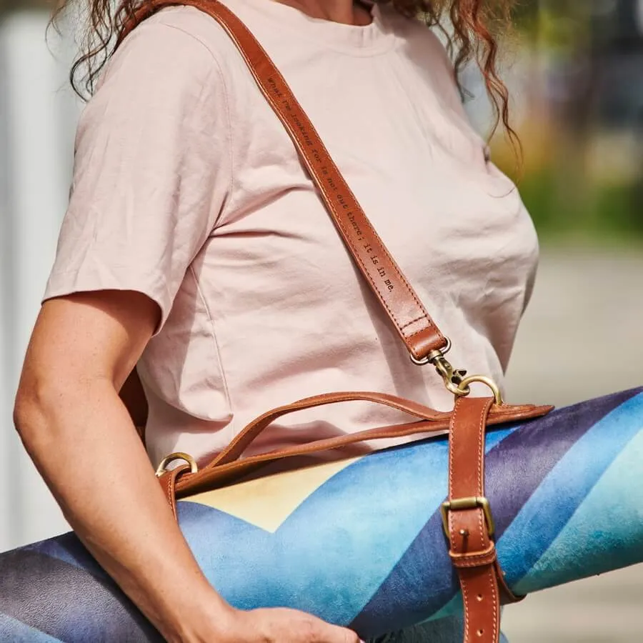 Personalised Leather Yoga Strap