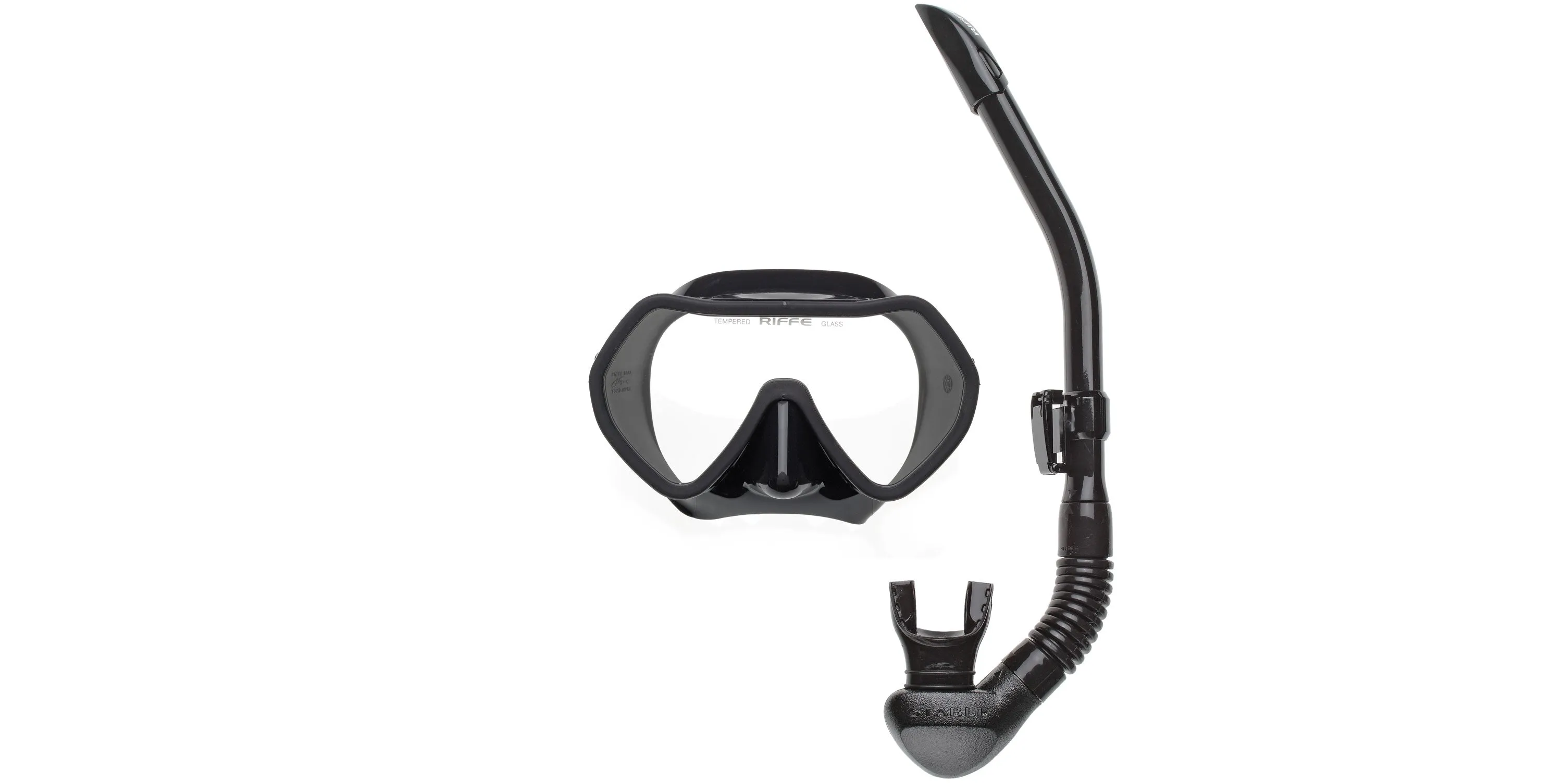 Premium Mask & Snorkel Set - Frameless Black