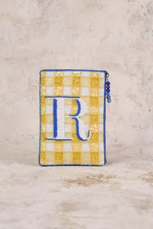 R Monogram Cosmetic Bag