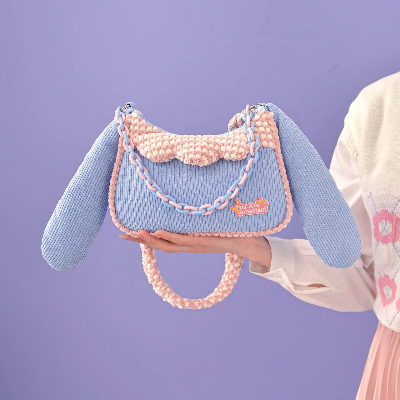 Rabbit Ears Pastel Color Chain Cute Messenger Bag