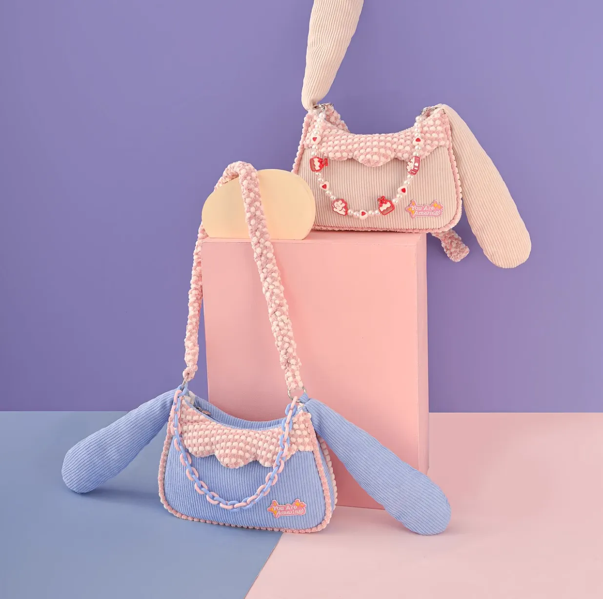 Rabbit Ears Pastel Color Chain Cute Messenger Bag