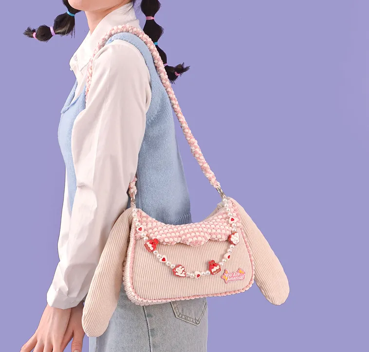 Rabbit Ears Pastel Color Chain Cute Messenger Bag